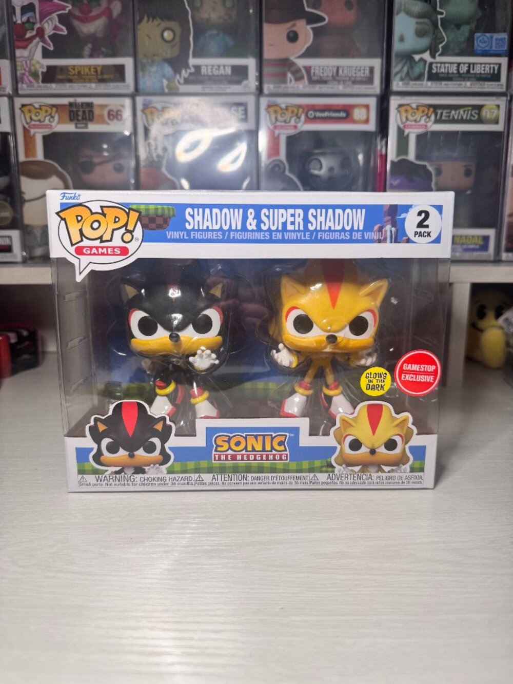 Shadow & Super Shadow Sonic Glow in the Dark Funko Pop 2-Pack GameStop Exclusive